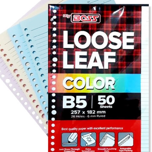 

Penjualan Spesial Loose Leaf B5 Rainbow Color isi 5 Lembar