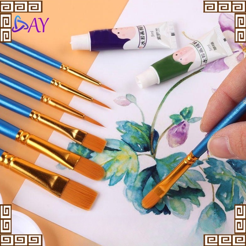 

KODE K6O2 1pcs Nylon Hair Brush Matte Blue Rod Lukis Oil BrushPaintbrush Nylon Set Art Supplies Artist Paint Brush