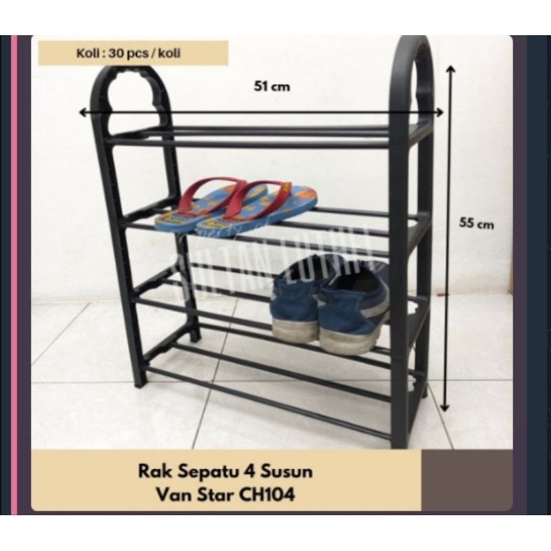 rak sepatu 4 susun / rak anak kos/ rak sepatu van star