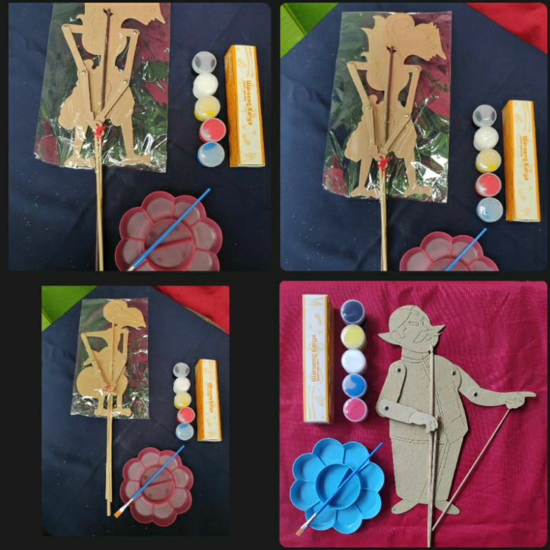 

KODE M18U wayang kertas karton hard boardcat 5warnapaletkuas prakarya edukasi anak SD SMP SMA beli 2 Grosir