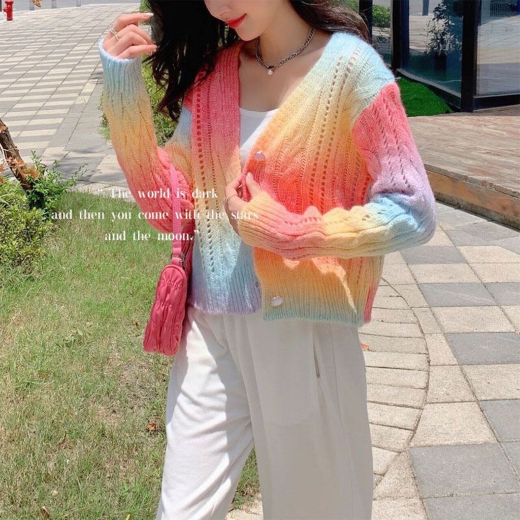 Ombre Candy Fury Knit Cardigan B3541