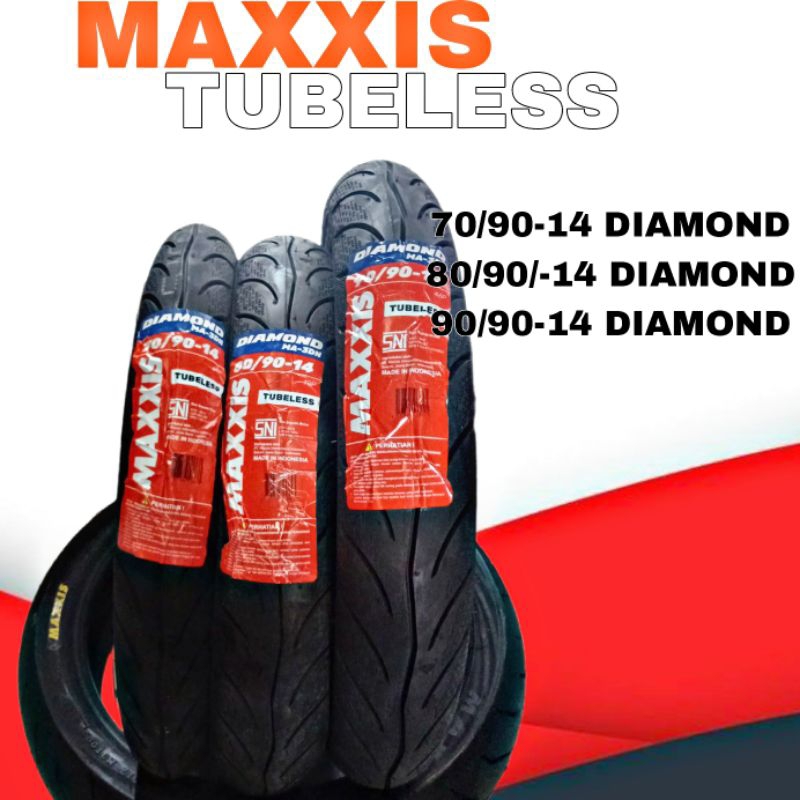 BAN LUAR MAXXIS TUBELESS DIAMOND (70/90-14.  80/90-14. 90/90-14)
