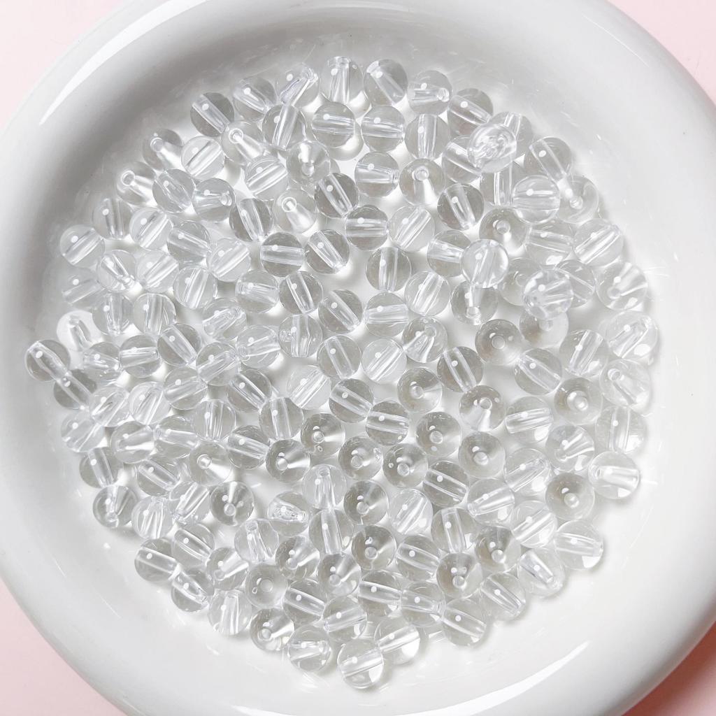 [COD✨Ready stock] 20-100pcs 4-12mm Manik Manik Kristal Clear Quartz Mote Bulat Bening Transparant
