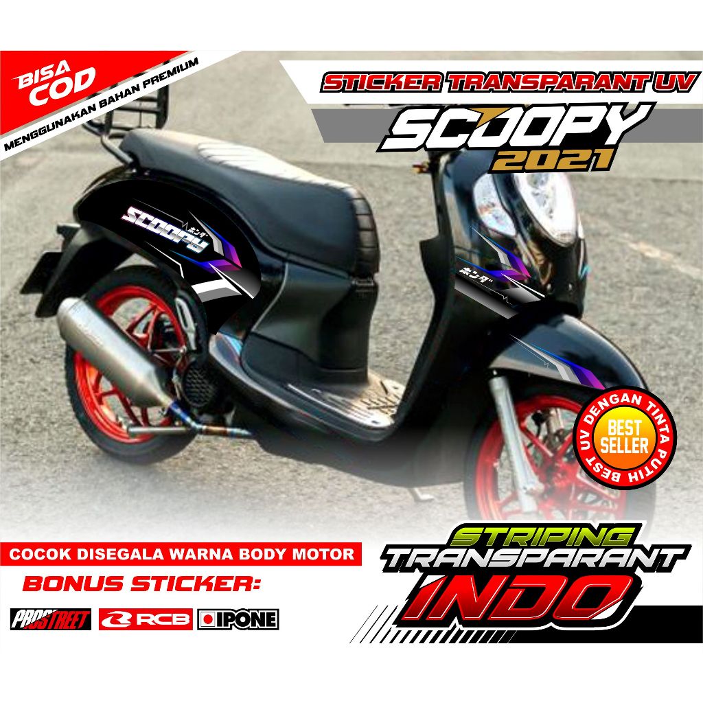 STRIPING VARIASI HONDA SCOOPY 2021 / STICKER LIST MOTOR SCOOPY 2021