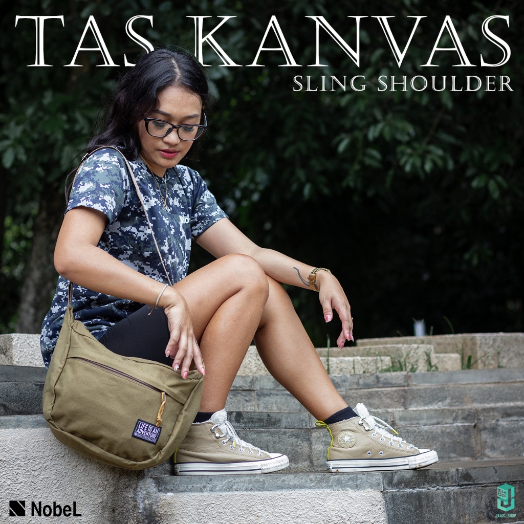 Tas Selempang Half Moon|Kanvas|NobeL Outdoor|Tas Pangsit|Dumpling|