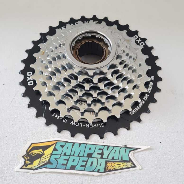 Sproket OXO 8 Speed 13 - 34T Megarange Gear Model Drat Ulir Gir Sproket Belakang Sepeda MTB Federal
