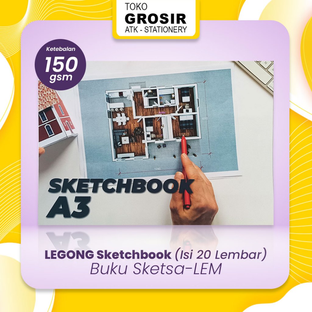 

SKETCH BOOK A3 Legong / Buku Sketsa Spiral / Sketchbook Lem 150 gsm