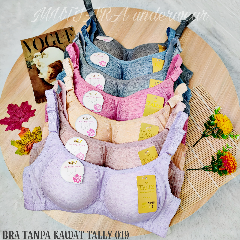 Bra Tanpa Kawat Tally 019 Ukuran 36-42 Cup B-C Bahan Katun Model Kemben/ Bra Kemben Tanpa Kawat