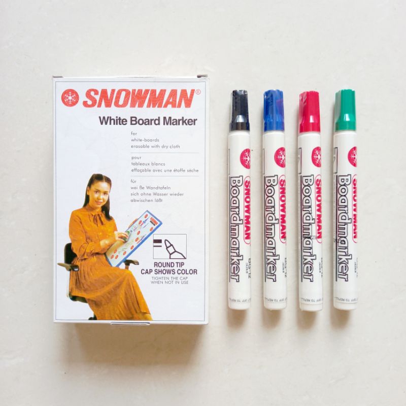 

[ ECER MURAH ] SPIDOL SNOWMAN WHITE BOARD BG-12 BOARDMARKER ( 4 VARIAN WARNA )