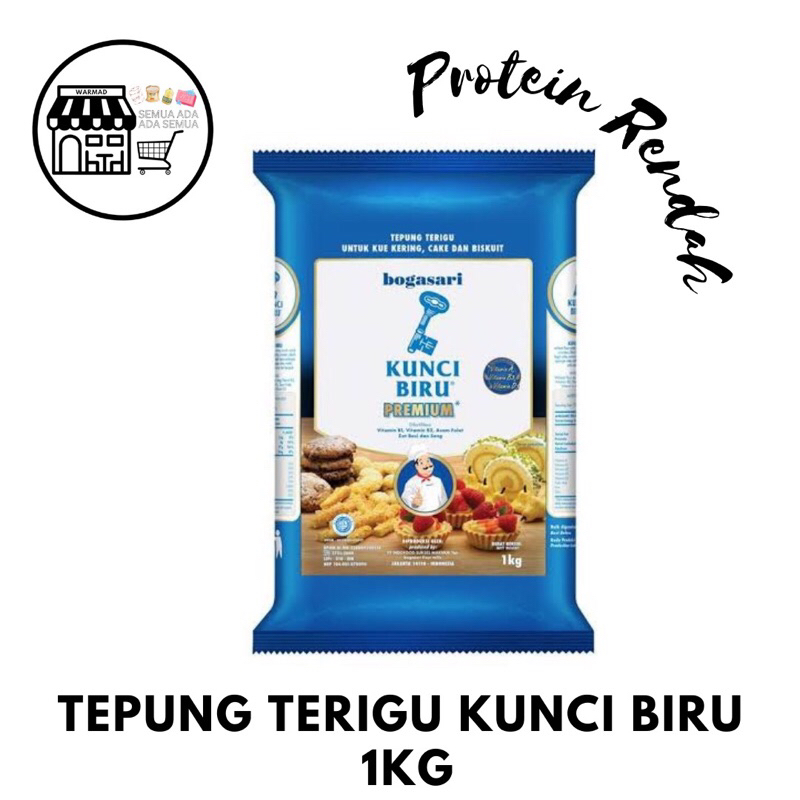 

Tepung Terigu Kunci Biru 1Kg Tepung Protein Rendah Cocok Untuk Kue Kering