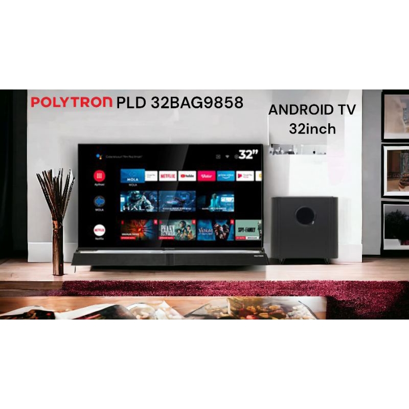 TV ANDROID POLYTRON Smart Cinemax Soundbar TV 32 inch PLD 32BAG9858