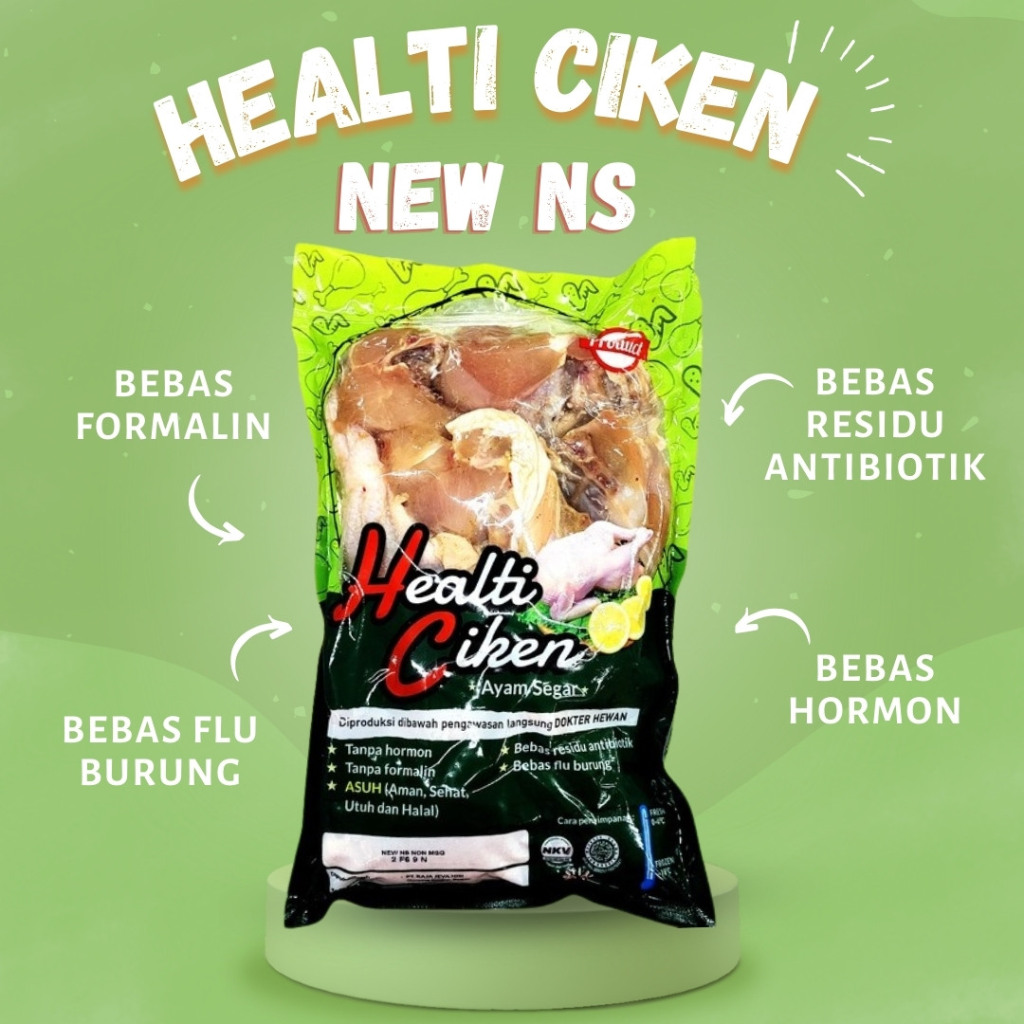 

Healti Ciken - Ayam New NS (Ayam Goreng Bumbu Non-MSG) - Healthy Chicken - Daging Ayam Sehat Frozen