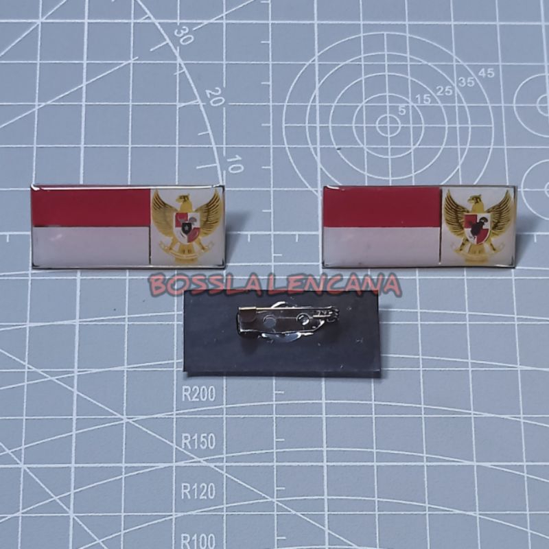LENCANA PIN MERAH PUTIH GARUDA / PIN MPG FIBER PUTIH