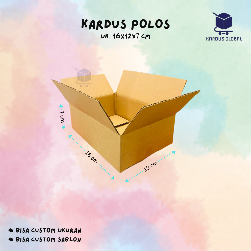 

KARDUS BOX POLOS BARU UKURAN 16x12x7 CM
