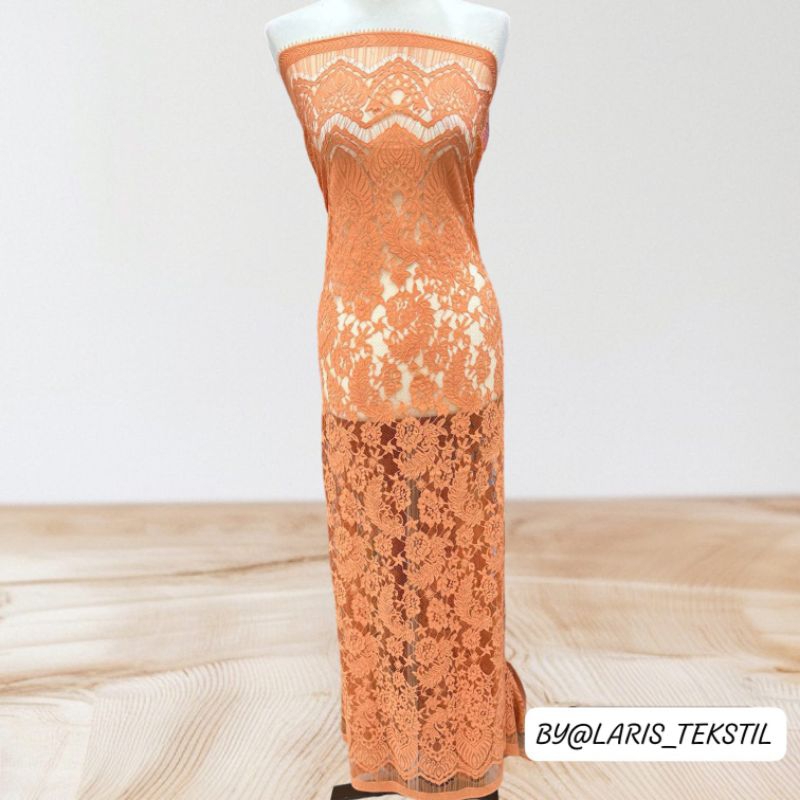 Bakal Kain Bahan Kebaya Brokat Semi Prancis Panel