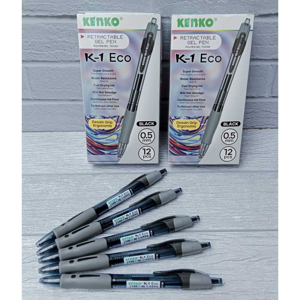 

12 PCS PULPEN CETEK KENKO K-1 Eco HITAM