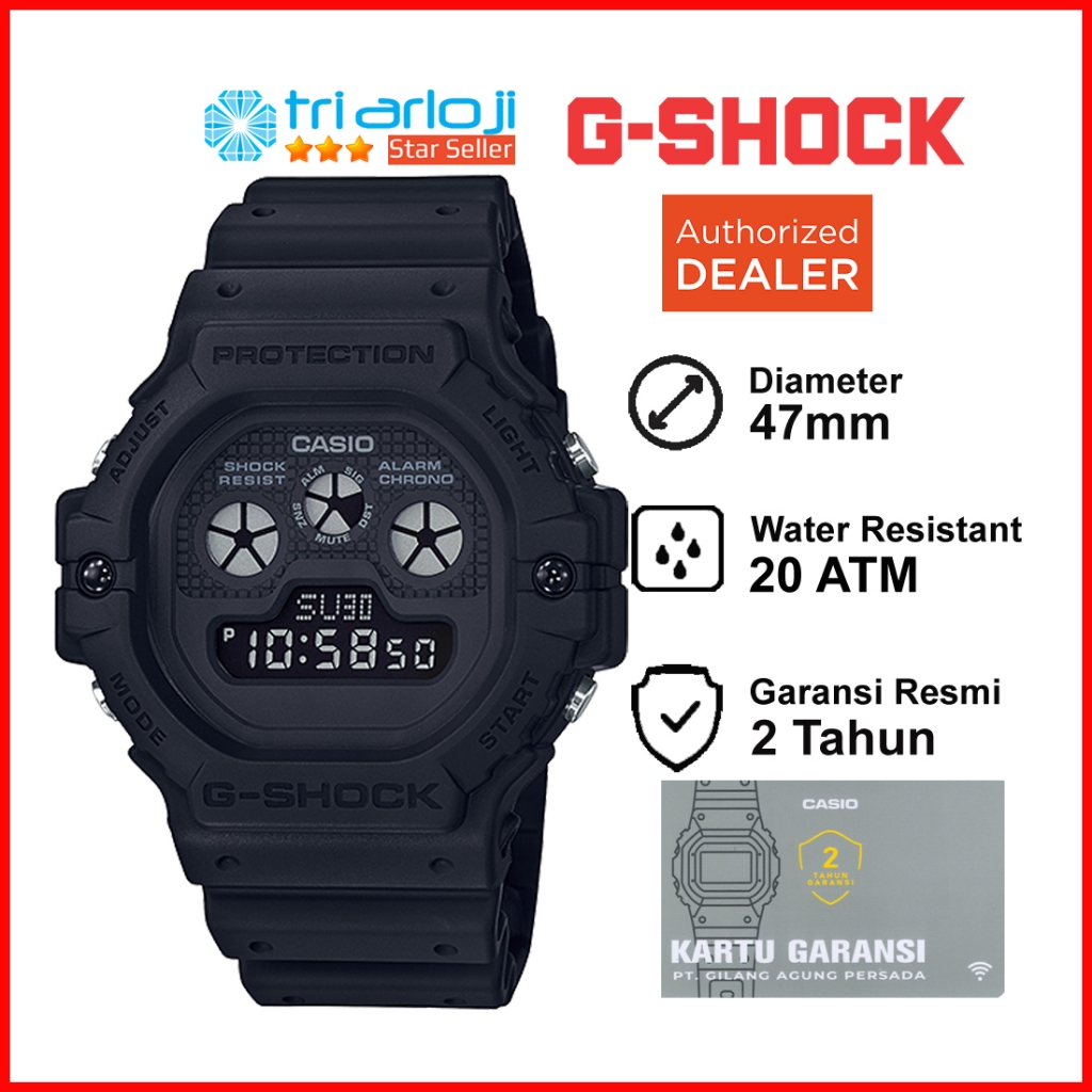 Casio G-Shock DW-5900BB-1DR - Jam Tangan Pria GShock DW-5900BB DW5900BB Hitam