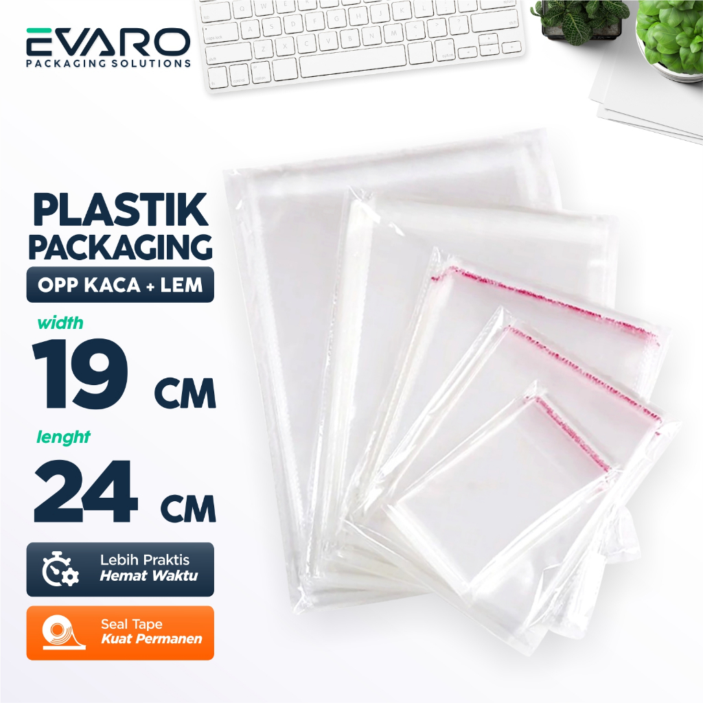 

EVARO - OPP LEM PLASTIK KACA 100 Lembar 1 pack Ukuran 19 x 24 CM