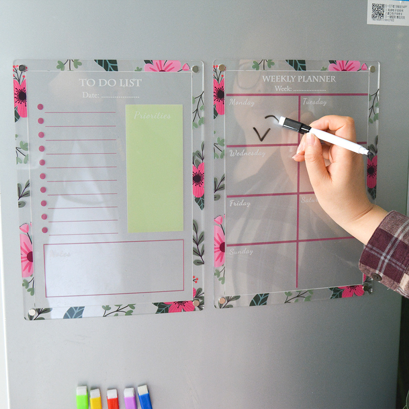 

Weekly Planner Board Custom Dinding Transparan Schedule Board Weekly Planner Magnet Kulkas Akrilik