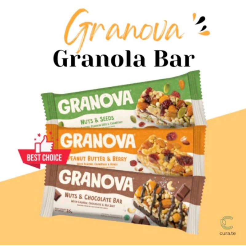 

Granova Granola Bar 26gr | cemilan sehat | snack sehat