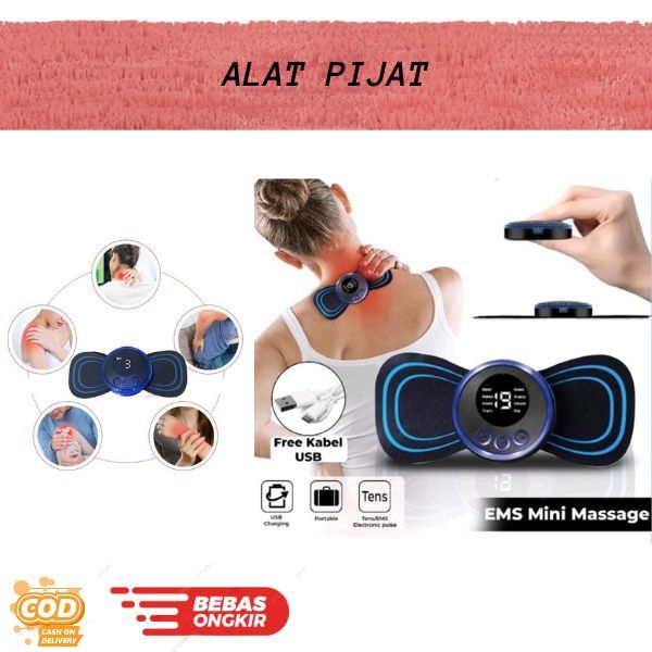 COD / Alat Pijat Punggung EMS Pemijat Leher Massage Stimulator / Alat Terapi Elektrik Portabel Kupu 
