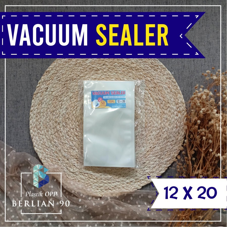 Plastik Vacuum Sealer 12x20 Cm Plastik Vakum Sealer isi 50 Lembar