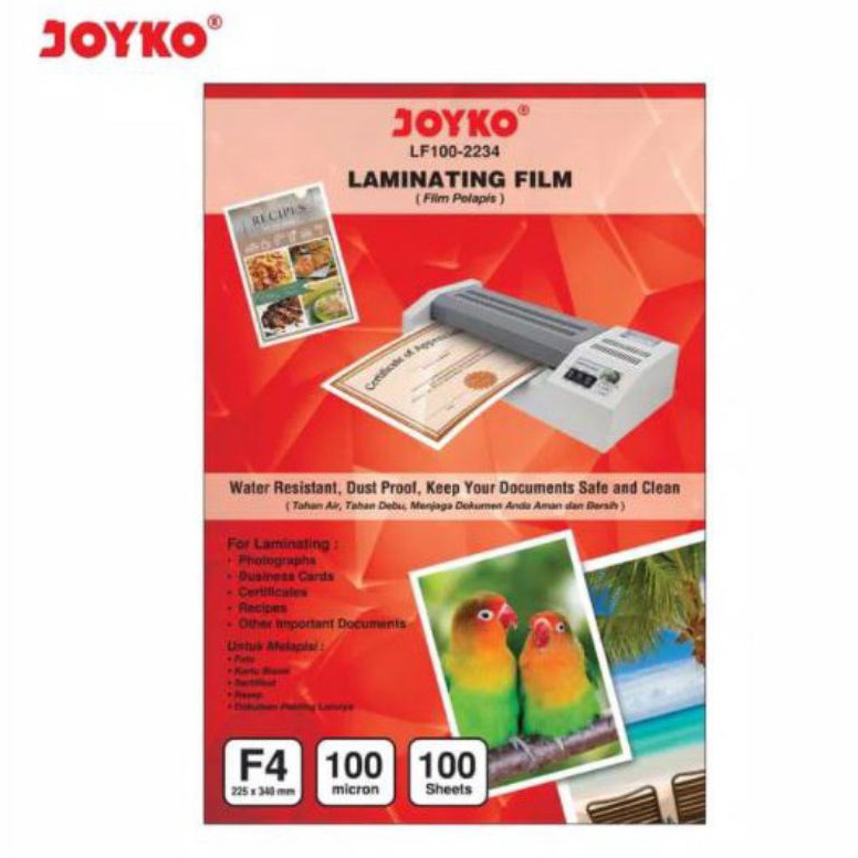 

KODE Y34Z Plastik Laminating Film Folio Joyko LF12234 1 pak