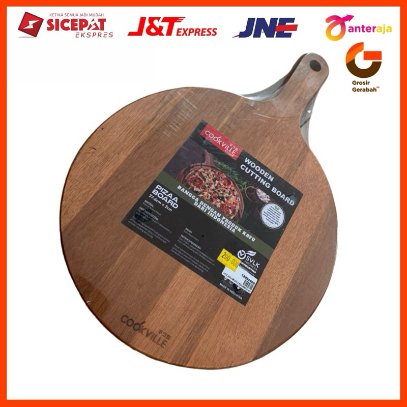 Cookville wooden cutting board pizaa 8” 27,6 x 2cm talenan kayu pizza