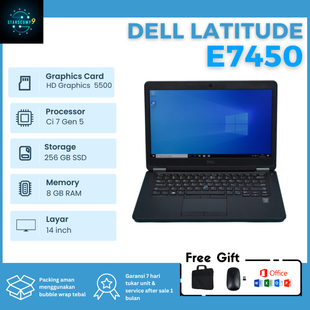 Dell Latitude E7450 Ci5 5300U 8GB 256GB SSD