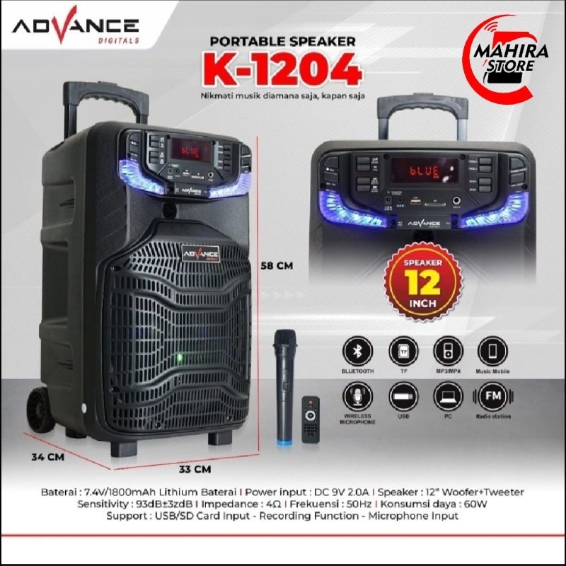 ADVANCE SPEAKER BT PORTABLE K1204