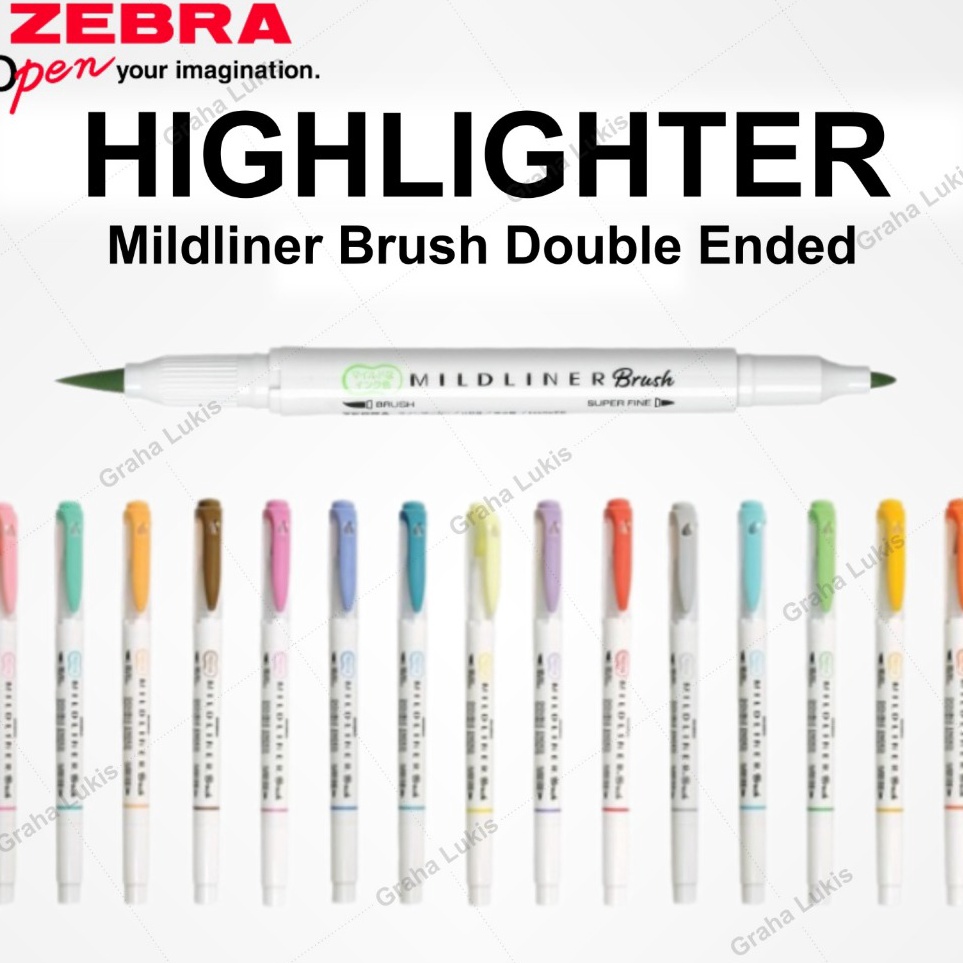 

KODE A4U Zebra Mildliner Brush Pastel Highlighter Pen SATUAN
