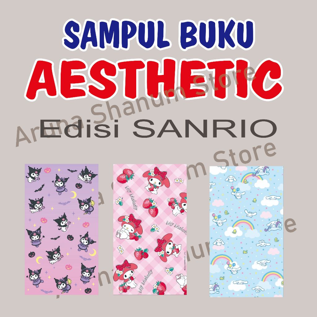 

MOTIF BARU !! Sampul Buku Aesthetic Anti AIR Glossy Edisi SANRIO