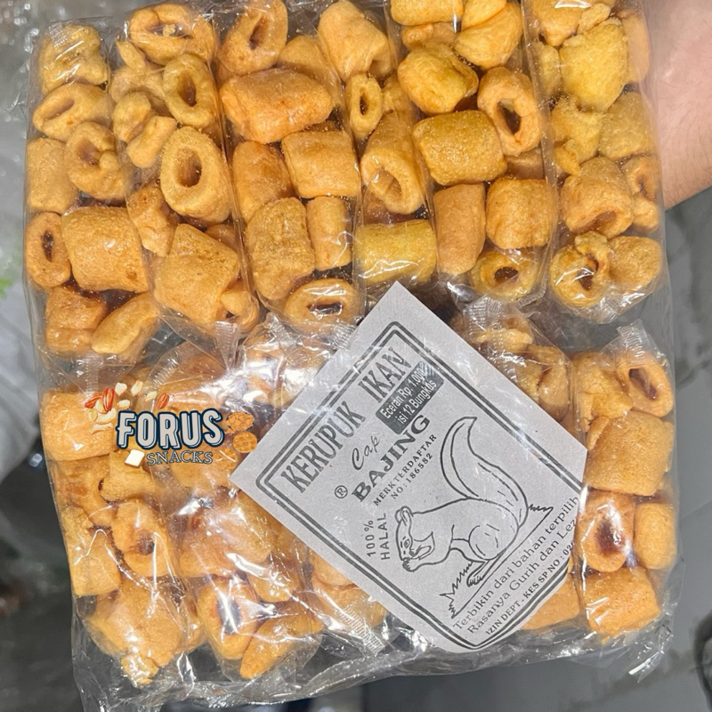 

Kerupuk Ikan / Kerupuk Bolong Ikan ASLI Cap Bajing 1 Pack isi 12 Pcs Renyah Enak SNACK TERMURAH