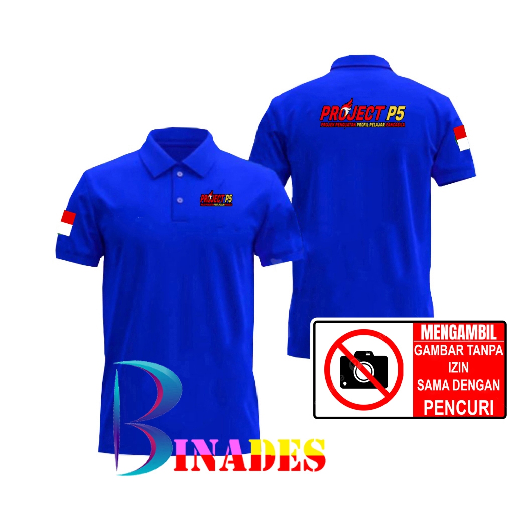 Jual Kaos Baju Kerah Model Kaos Kerah PROJEK PENGUATAN PROFIL PELAJAR PANCASILA - P5 BINADES