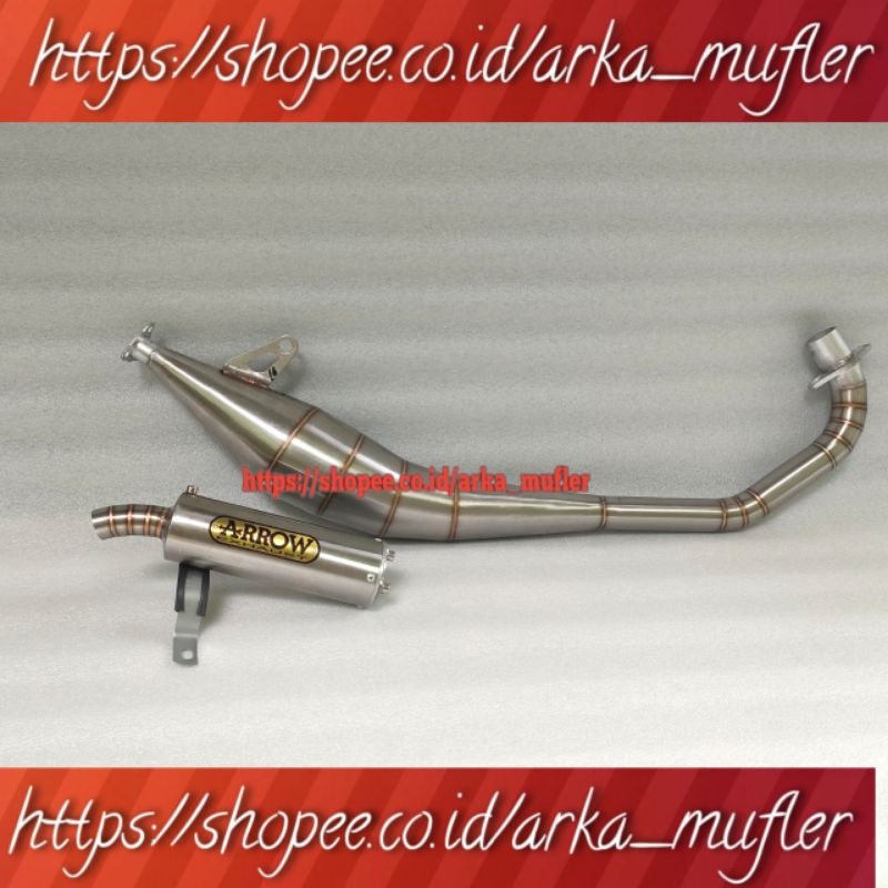 Knalpot Satria 2tak Arrow Exhaust Satria Hiu Satria Lumba Model Std Samping