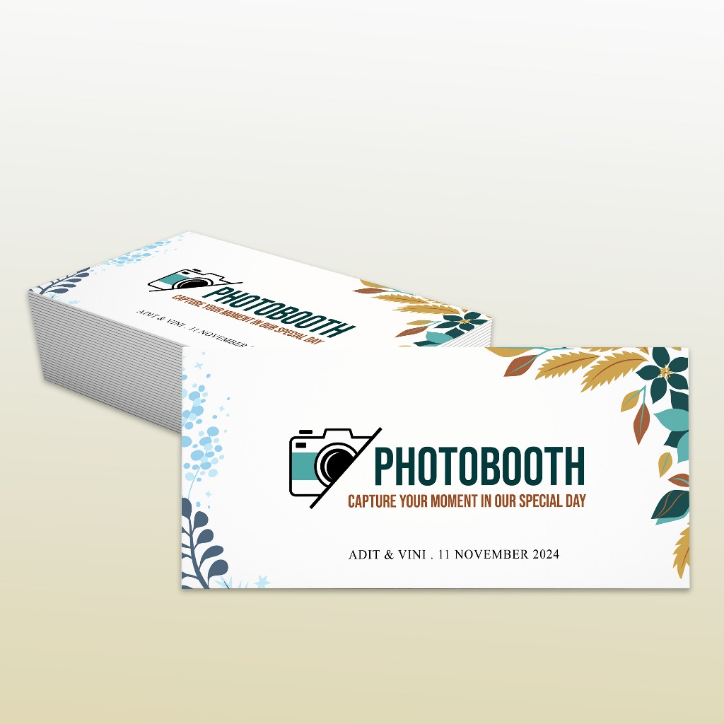 Kupon Photobooth | Kartu Photobooth Pernikahan PB001