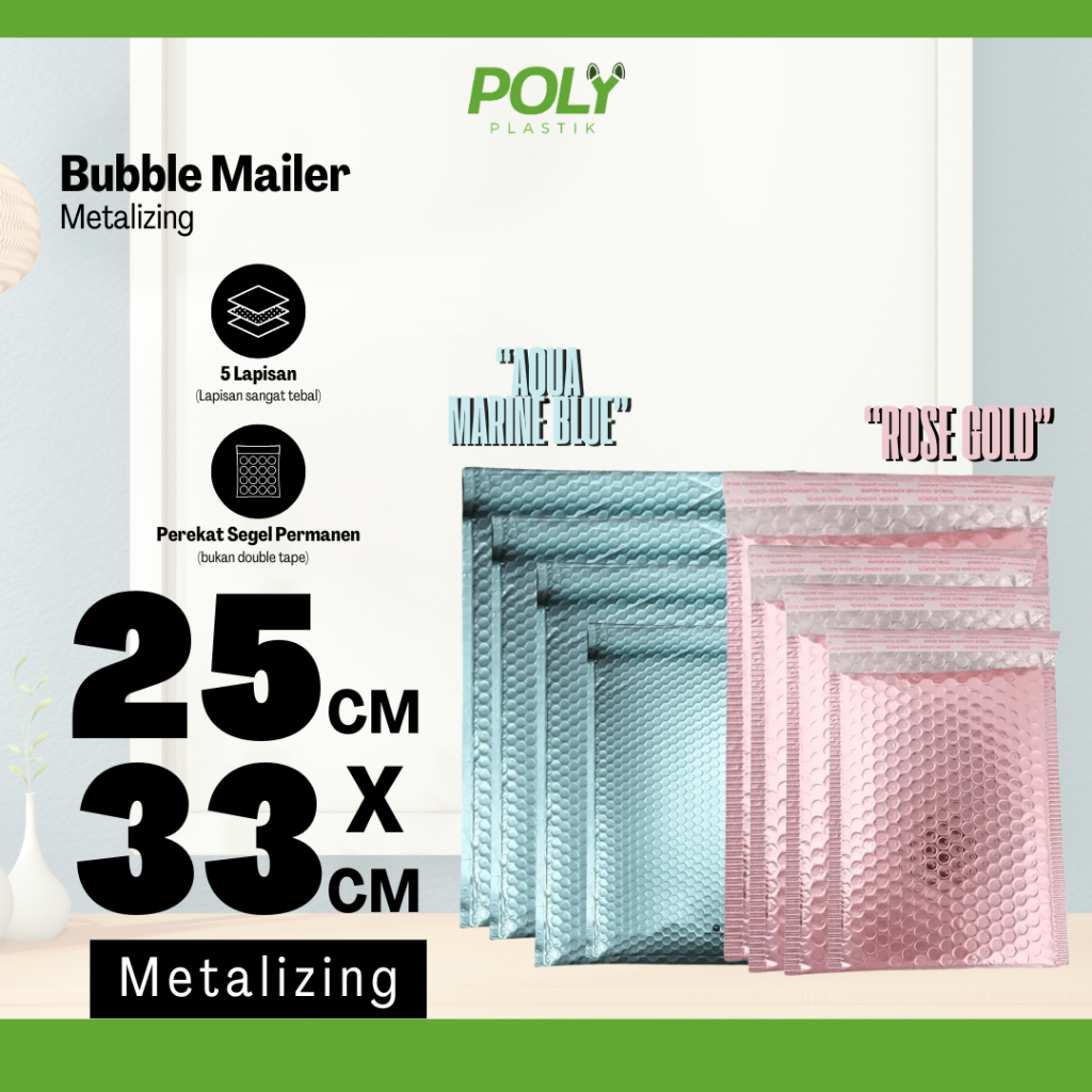 

Amplop Bubble Mailer 25x33 cm Metalizing