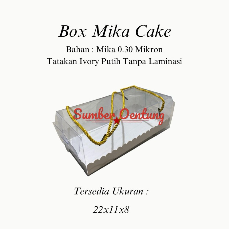 

[10PCS] BOX MIKA TALI CAKE Ukuran 22x11x8CM Hampers Souvenir Cake Muffin Rollcake Spiku