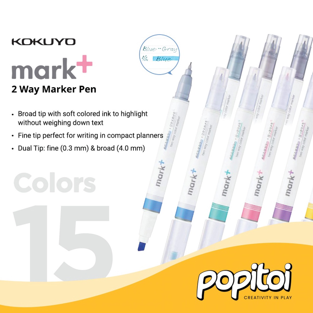 

KODE E32P KOKUYO Mark TWO WAY Highlighter Marker Pen
