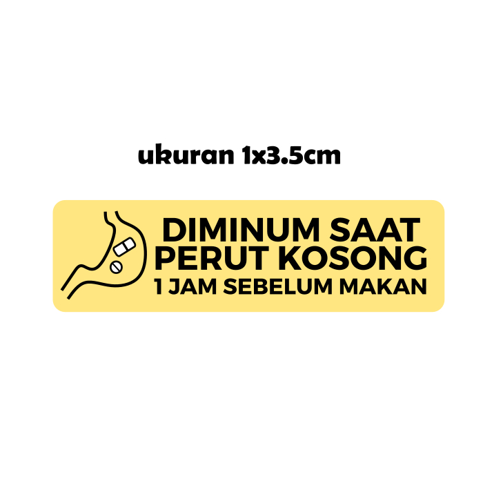 

Stiker Diminum saat Perut Kosong Stiker Obat Medis Apotek