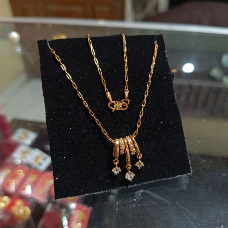 kalung yaxiya rumbai lapis emas 18k