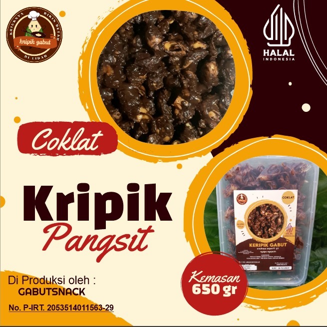 

Keripik Pangsit Coklat Lumer Kemasan 250 gr / Cemilan / Pangsit / Coklat Lumer