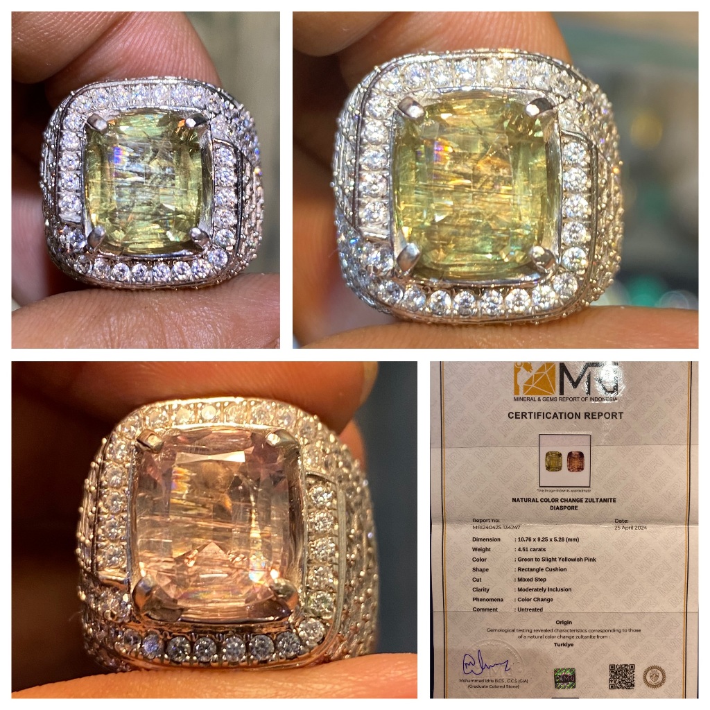 Natural 4.51ct color change diaspore zultanite