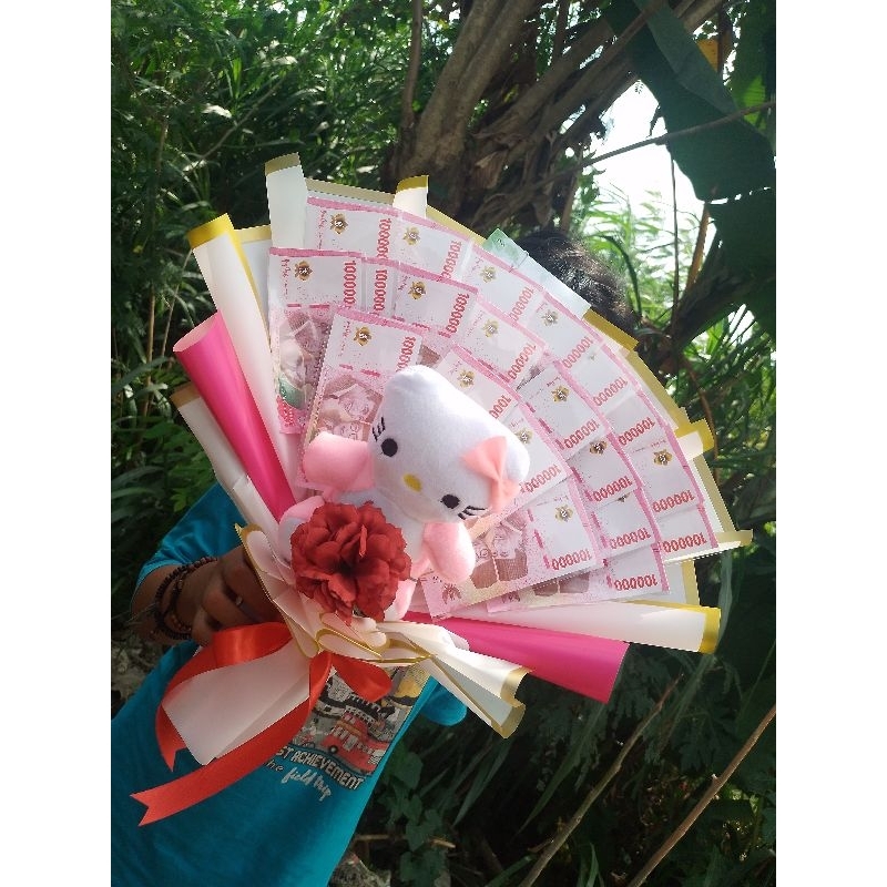 Buket boneka plus uang mainan 5-20 slot/ buket boneka/ buket uang mainan/ buket ulang tahun/buket bo