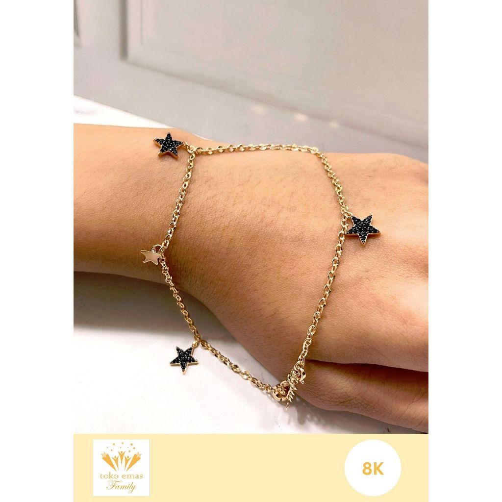 Gelang Kaki Emas Kadar 375 (8K) 420 (9K) Gold And White Gold Berat 1 - 4 Gram an