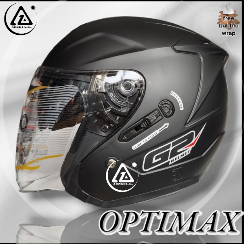 HELM G2 OPTIMAX VISOR FLAT IRIDIUM|BLACK DOFF|HELM HALF FACE|DOUBLE VISOR|INK DYNAMIC REPLICA