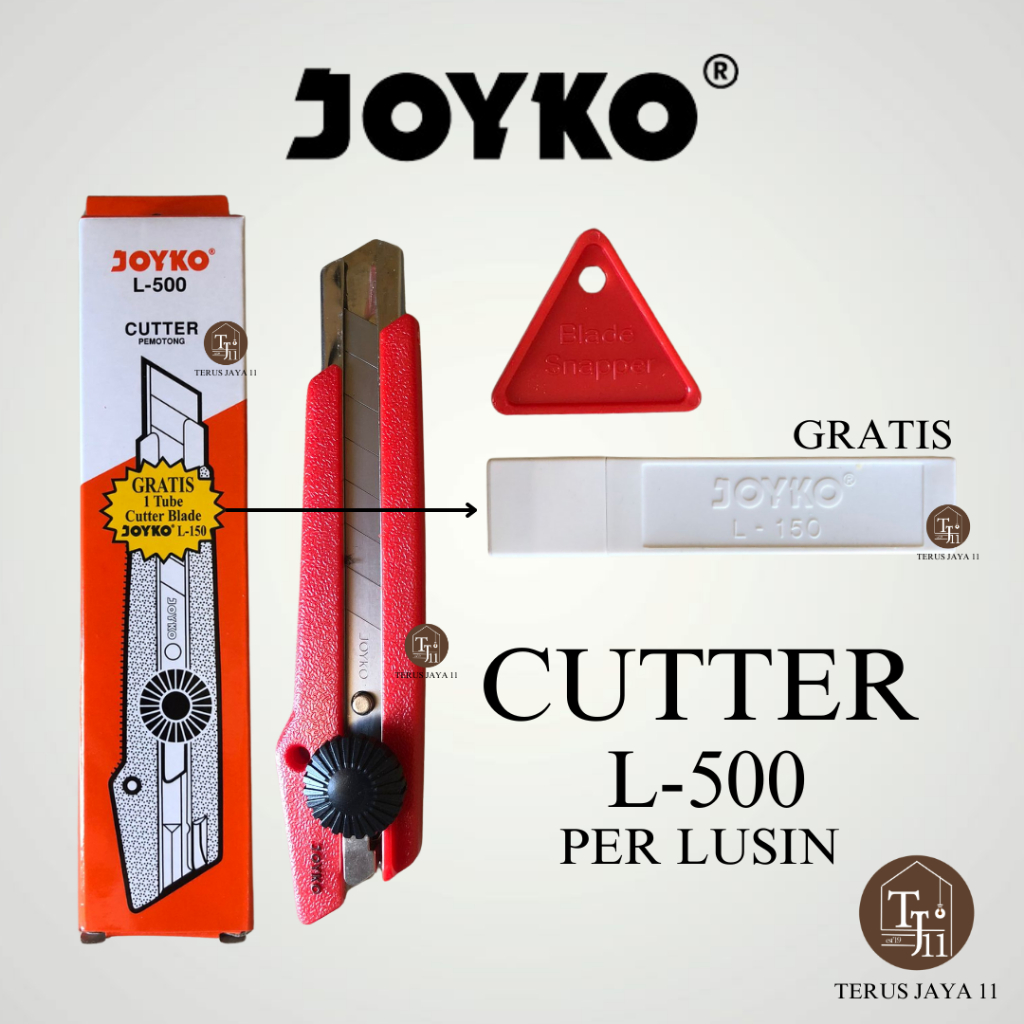 

1LUSIN JOYKO Cutter Besar L-500 / 1 LUSIN Kater Besar merk Original JOYKO L-500 bonus Cutter Blade L150