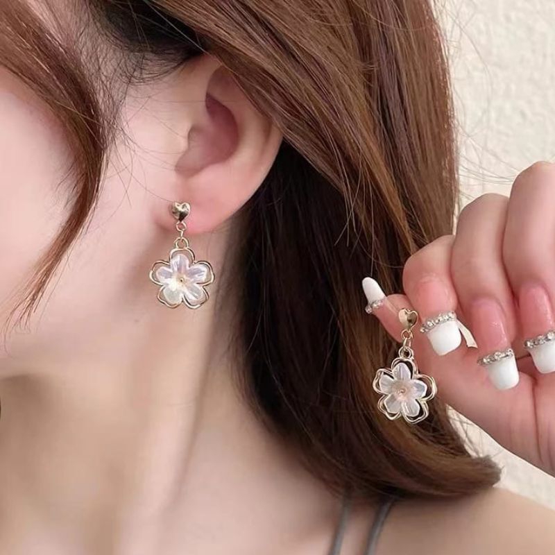 ANTING TUSUK HIJAB LOVE BUNGA FASHION WANITA ANTING IMPOR ANTING KOREA