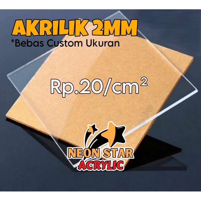 

Akrilik 2mm Custom Rp20/cm² / Akrilik Lembaran / Acrylic Sheet