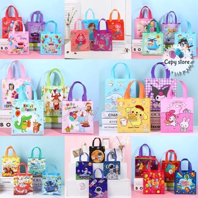 

COD 12PCS Tas Souvenir Ulang Tahun Goodie Bag Ultah Tas Hampers S Berkualitas